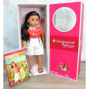 NEW American Girl NANEA DOLL Hawaiian Outfit Necklace Hair Flower & Book + BOX